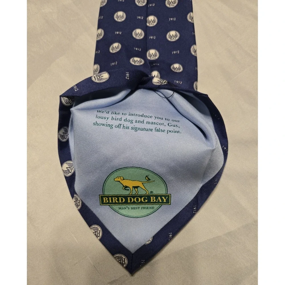 Bird Dog Bay Blue 1912 ACC Wings Tie Hand Made‎ 100% Silk